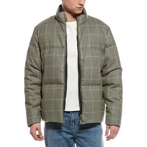 Thom Browne Mens  Reversible Wool Puffer Down Coat, Green